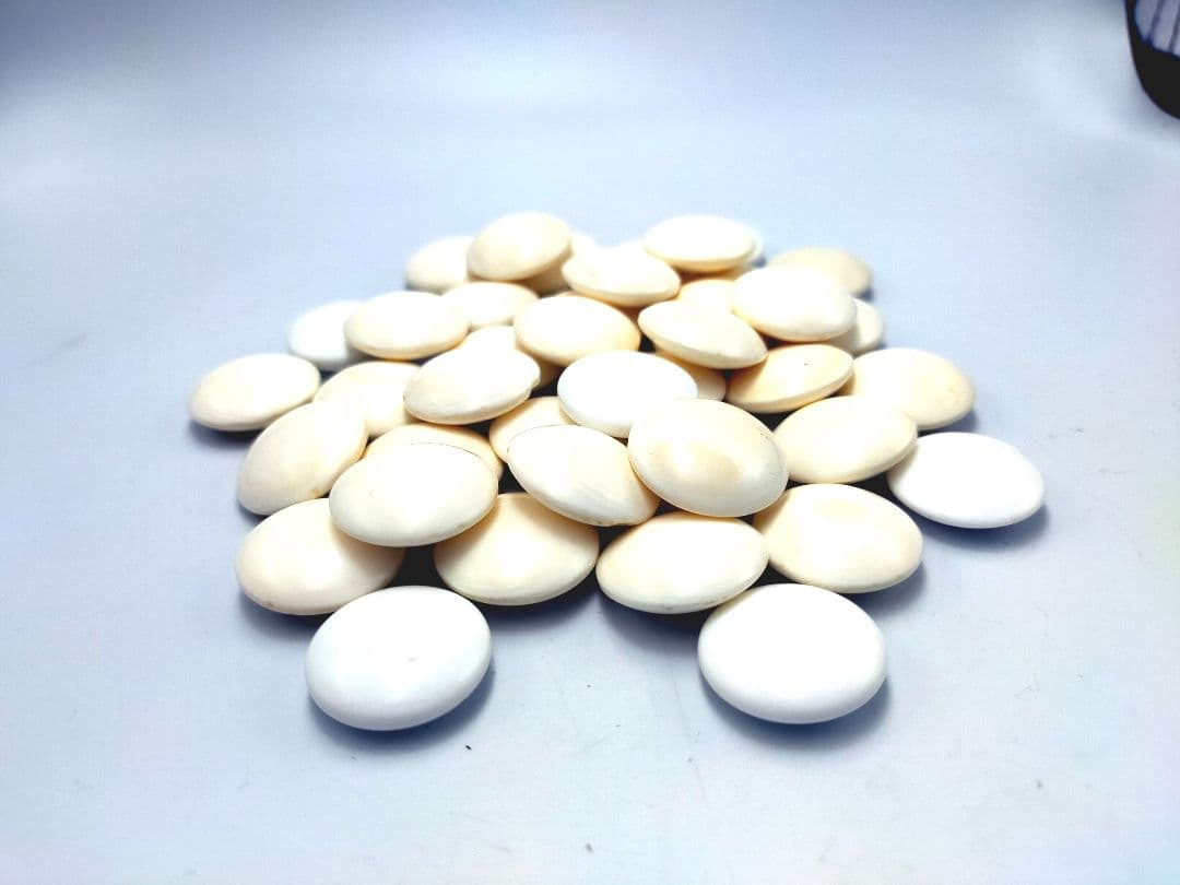 【レア】蛤碁石 那智黒石 碁笥セット 白188黒182個 直径約2cm 19路盤