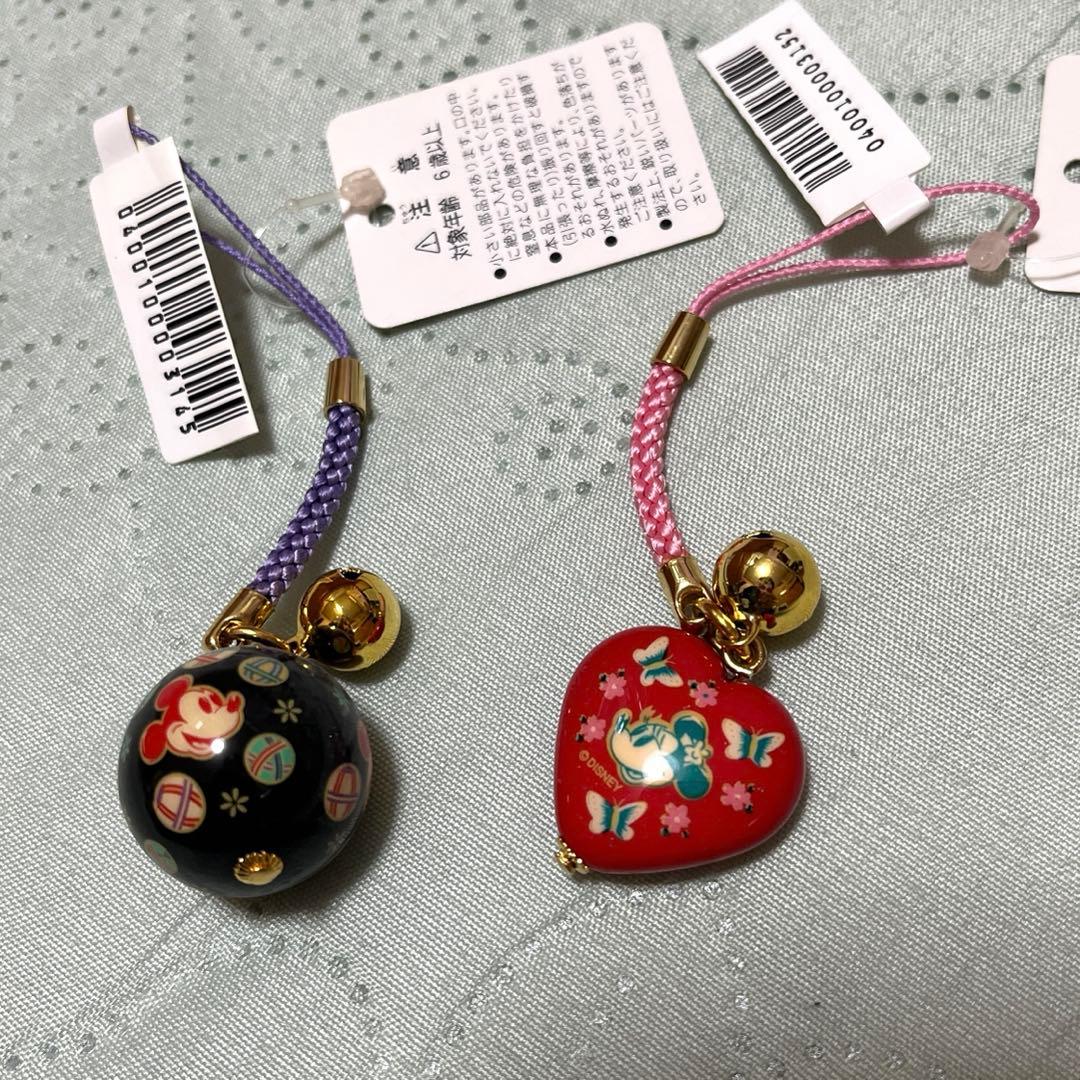 ミッキー&ミニー(根付け)ディズニーリゾート 15点 おまけストラップセット1点