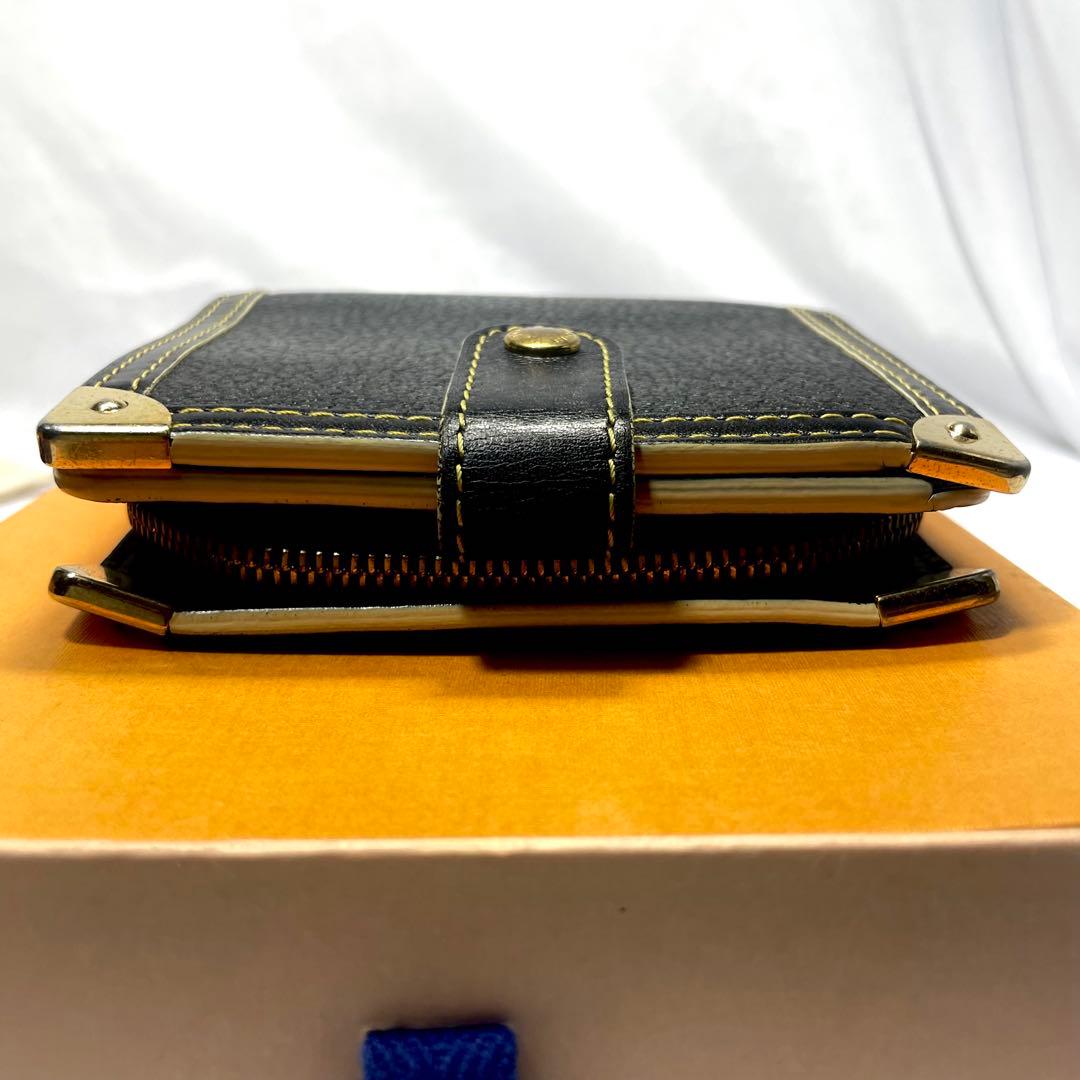 ルイヴィトン スハリ コンパクトジップ M91828 ノワール 二つ折り財布