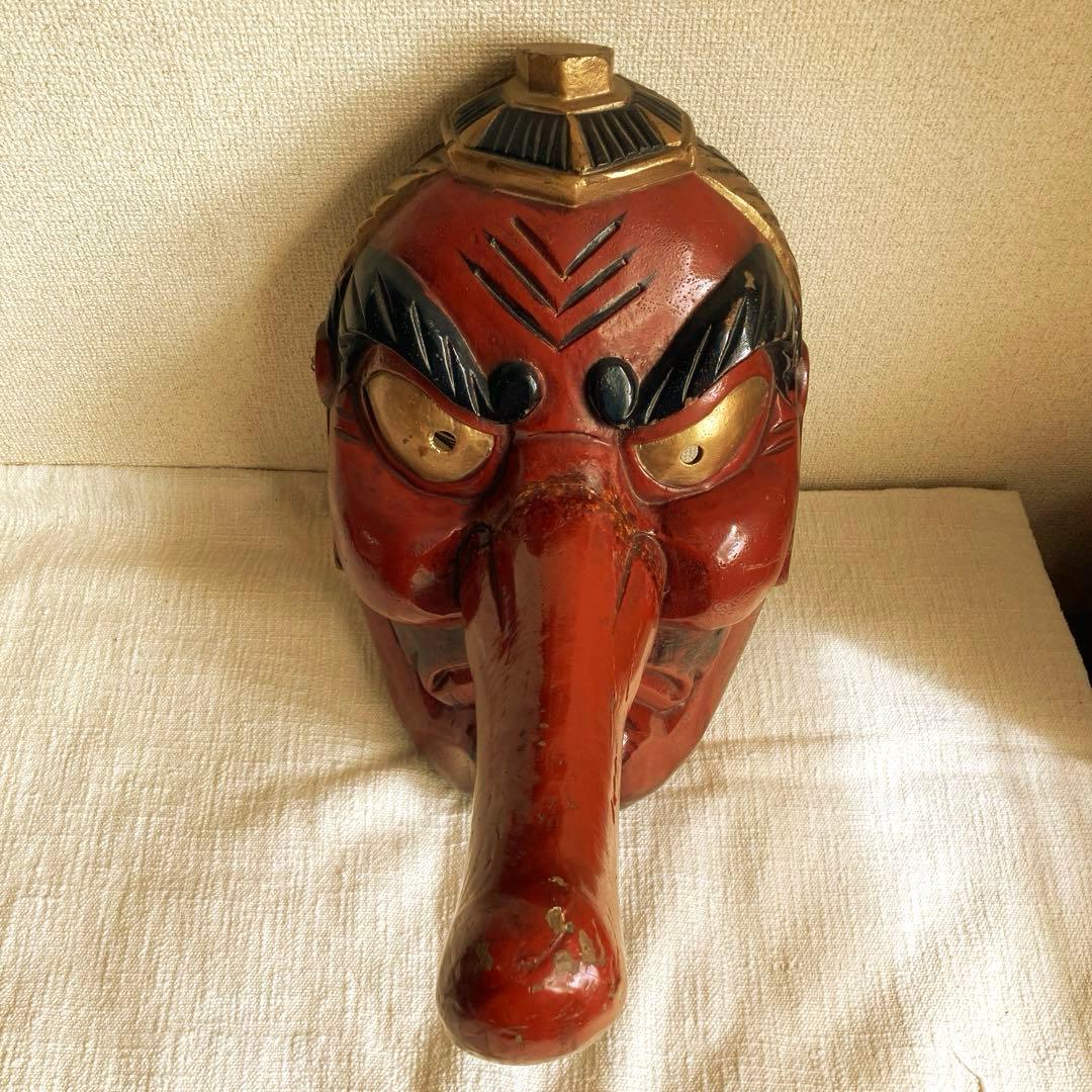 巨大天狗面　骨董　アンティーク
