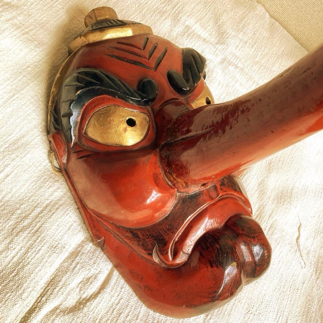 巨大天狗面　骨董　アンティーク