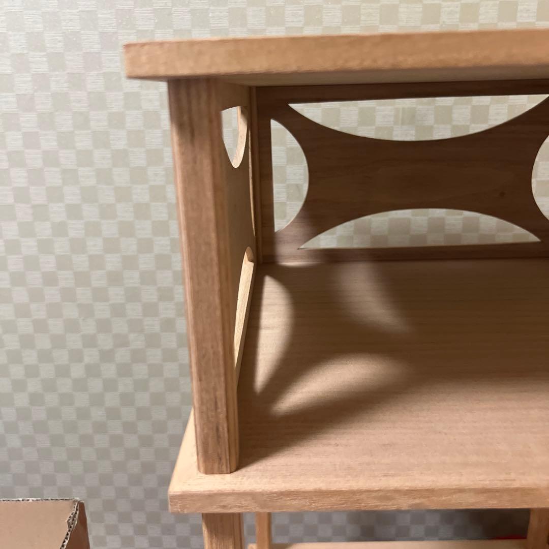 未使用超美品　惺斎好 桐木地 糸巻透二重棚 表千家 茶道具