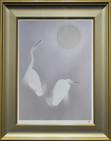 上村松篁 【月・雪月花三題】 シルクスクリーン