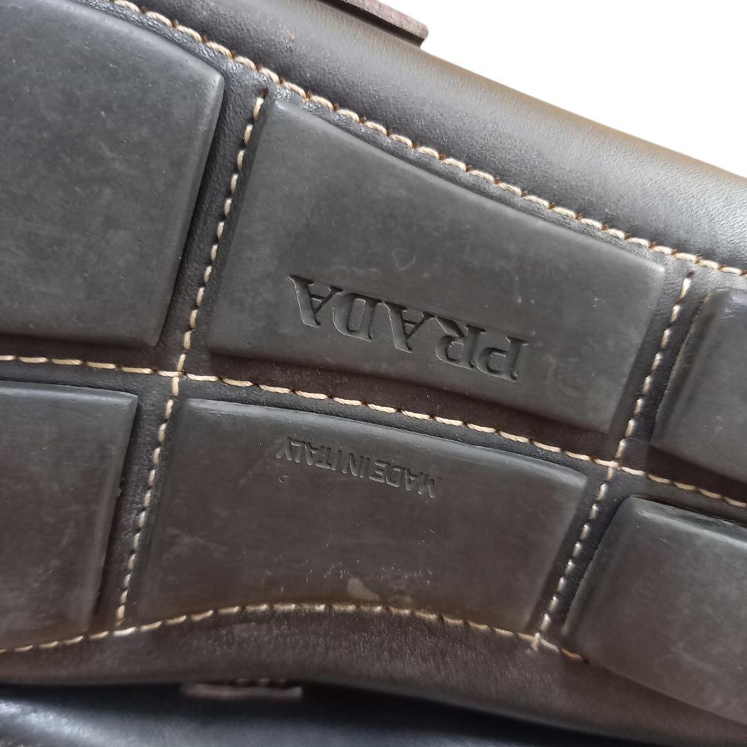 即日配送★ PRADA プラダ ドライビングシューズ ブラック レザー 28