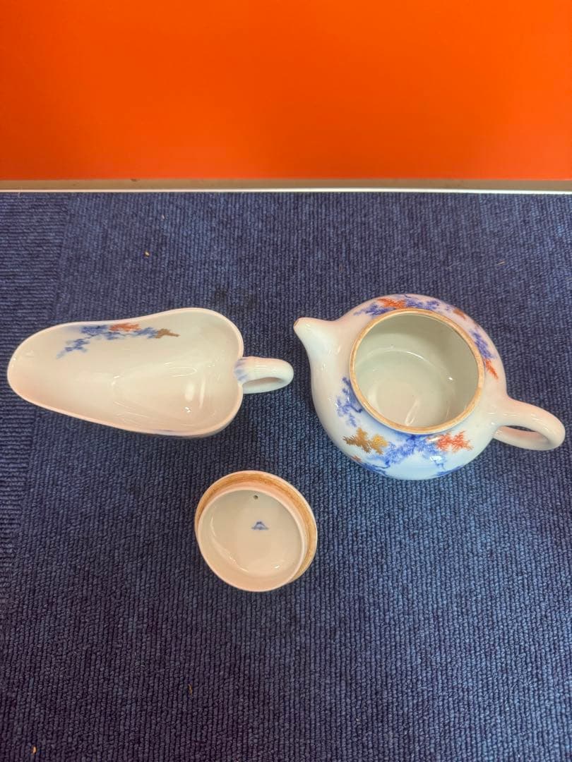 1682 深川製磁　オールド　桜文　急須1客　湯冷し1客　時代物