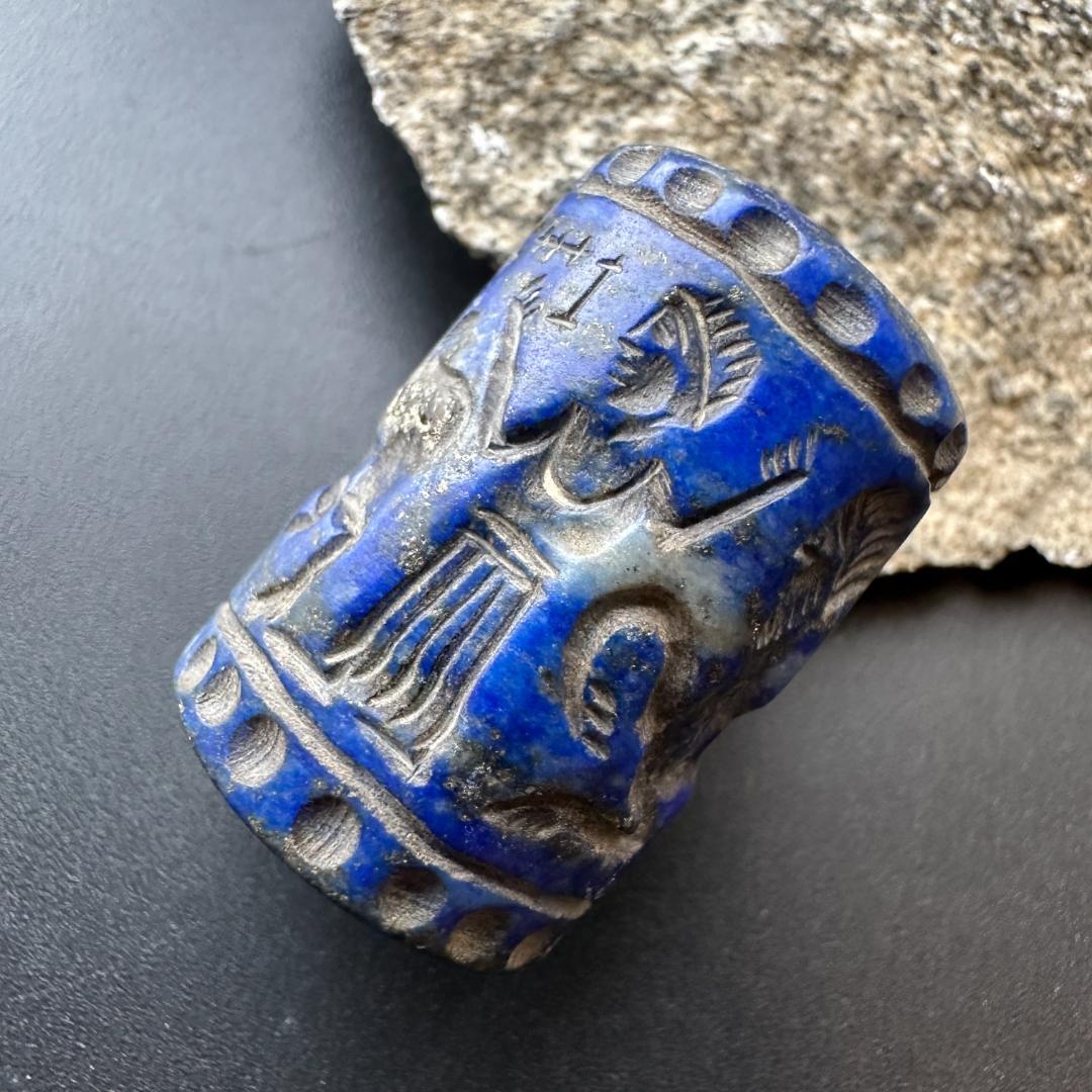 円筒印章 古代メソポタミア文明 ラピスラズリ スタンプ パワーストーン 1495