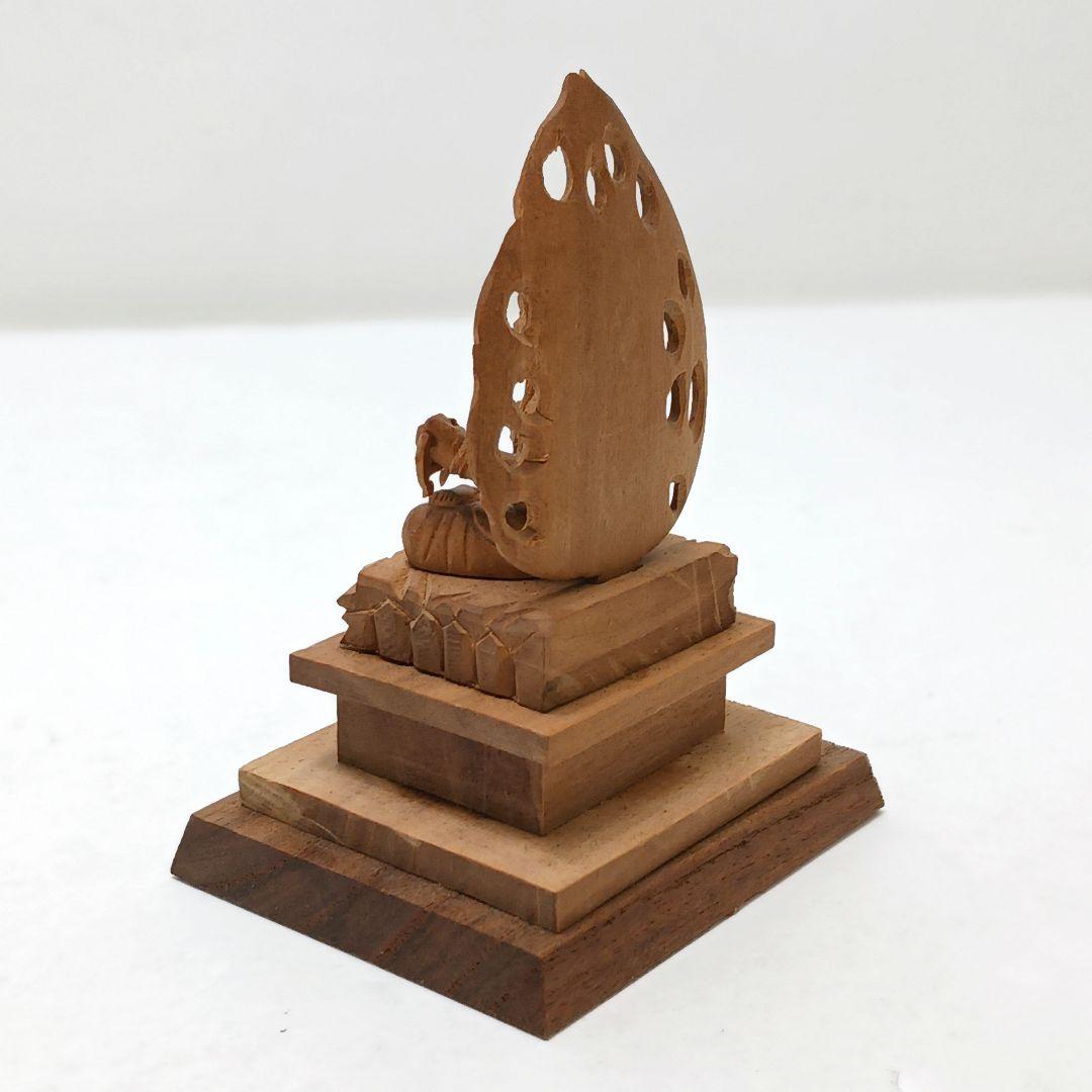 Y2293-26 仏教美術 木彫 不動明王 厨子 ミニチュア　I