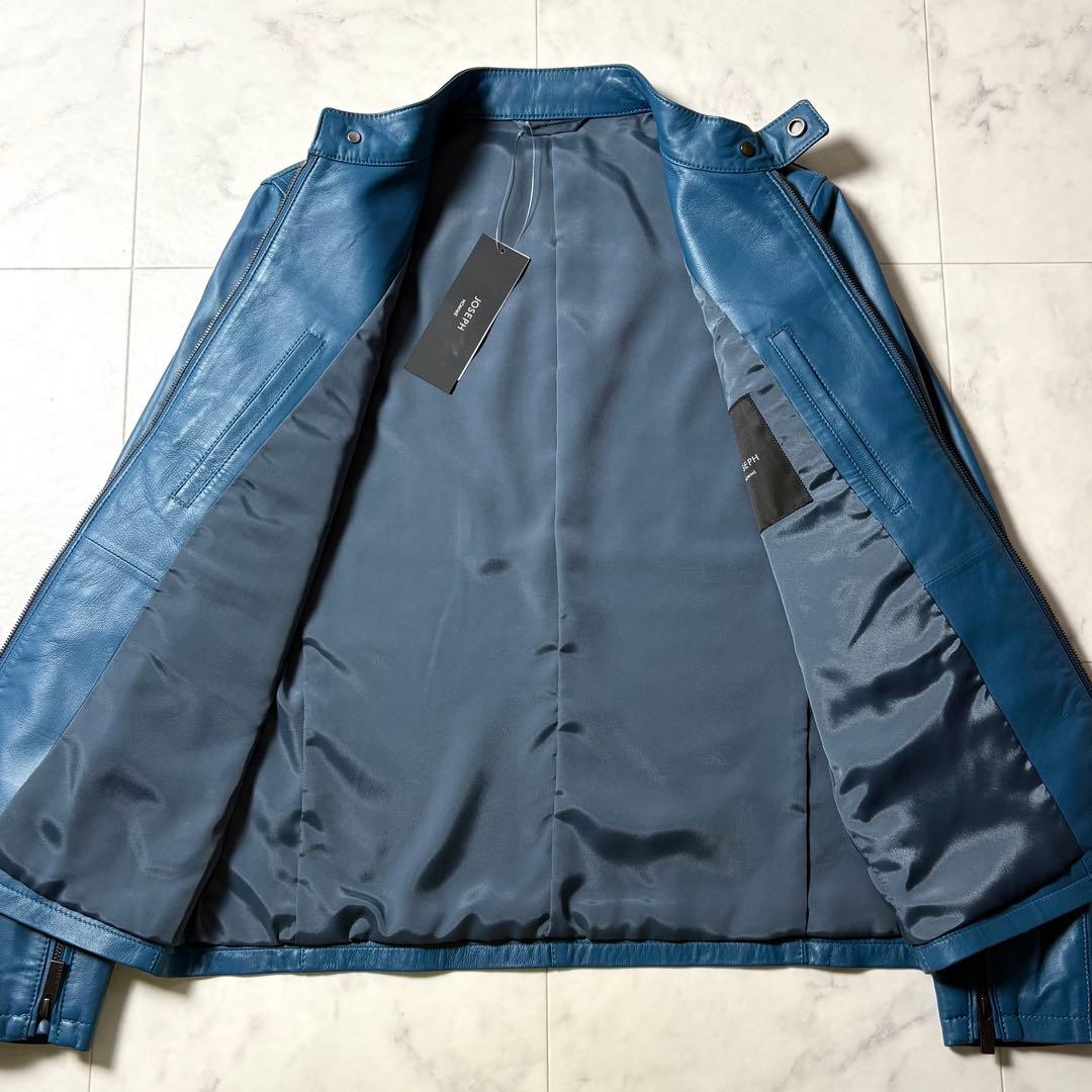 【未使用タグ付き】JOSEPH ラムレザー ライダースジャケット 46/M