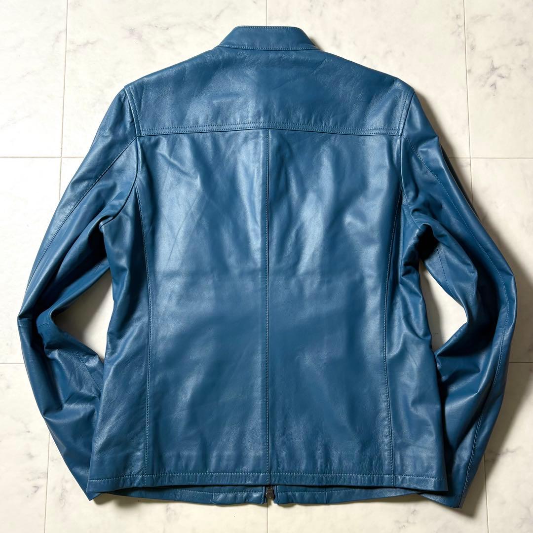 【未使用タグ付き】JOSEPH ラムレザー ライダースジャケット 46/M