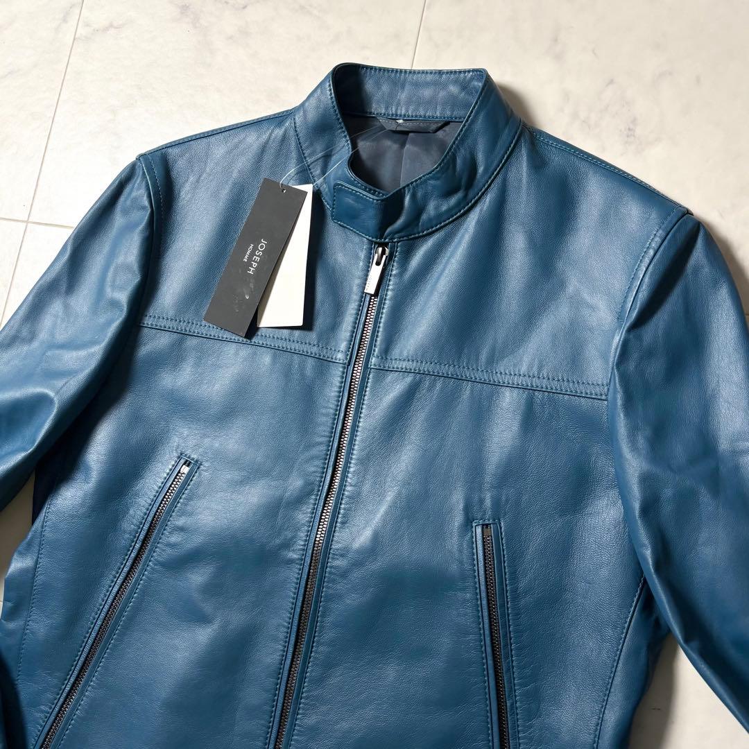 【未使用タグ付き】JOSEPH ラムレザー ライダースジャケット 46/M