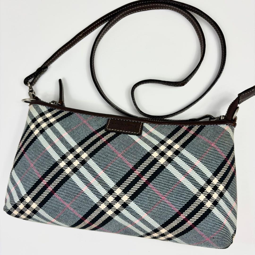 バーバリーブルーレーベル ショルダーバッグ ノバチェック キャンバス　y2k