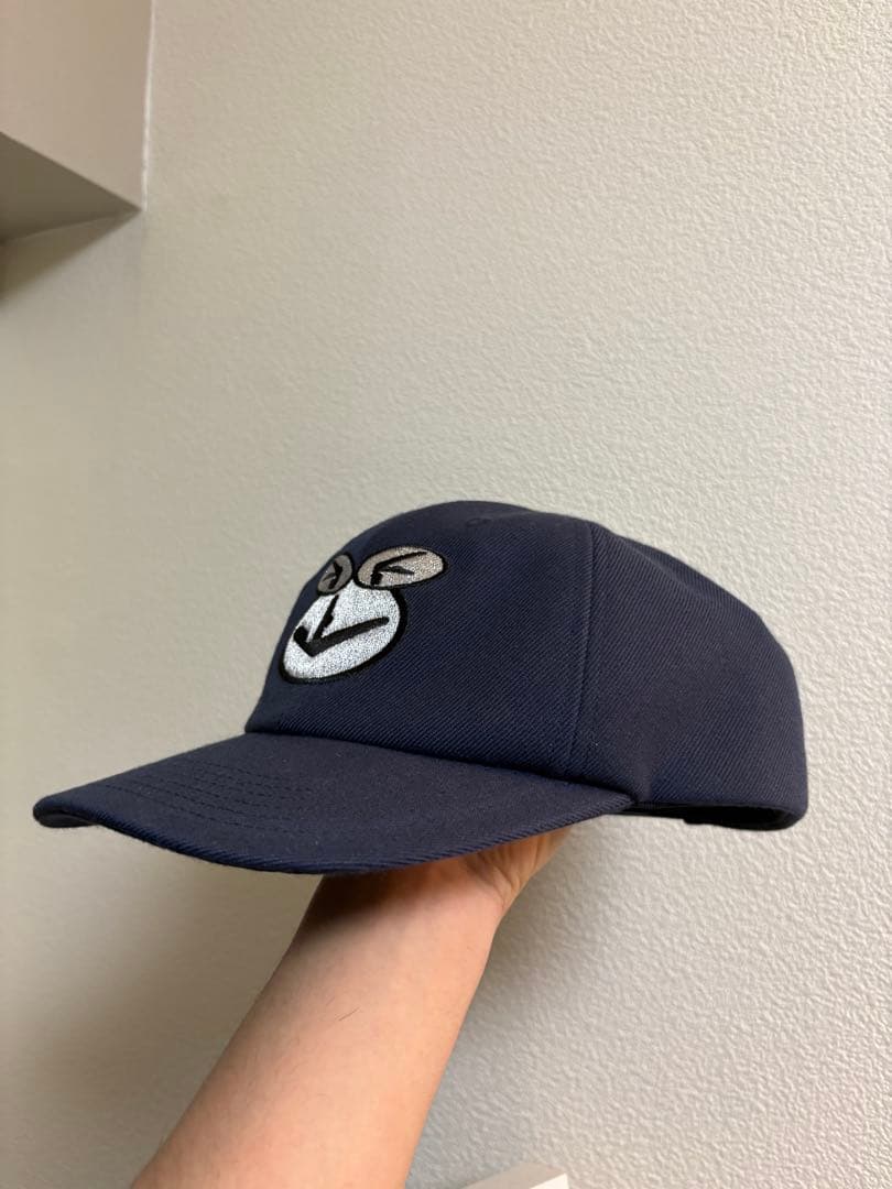 SUPREME Aphex Twin 6-Panel 刺繍ロゴ ネイビーキャップ