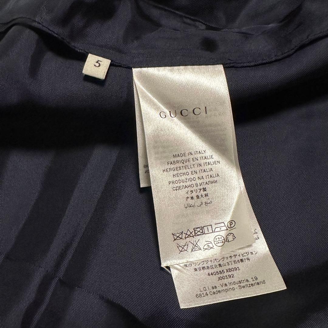 GUCCI チルドレンズ size5 紺 ステンカラーコート キッズ 女の子用