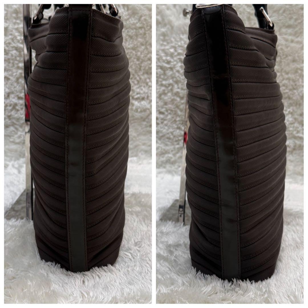 グッチ バンブー2way ショルダーバッグ ナイロン ダークブラウン A4可能