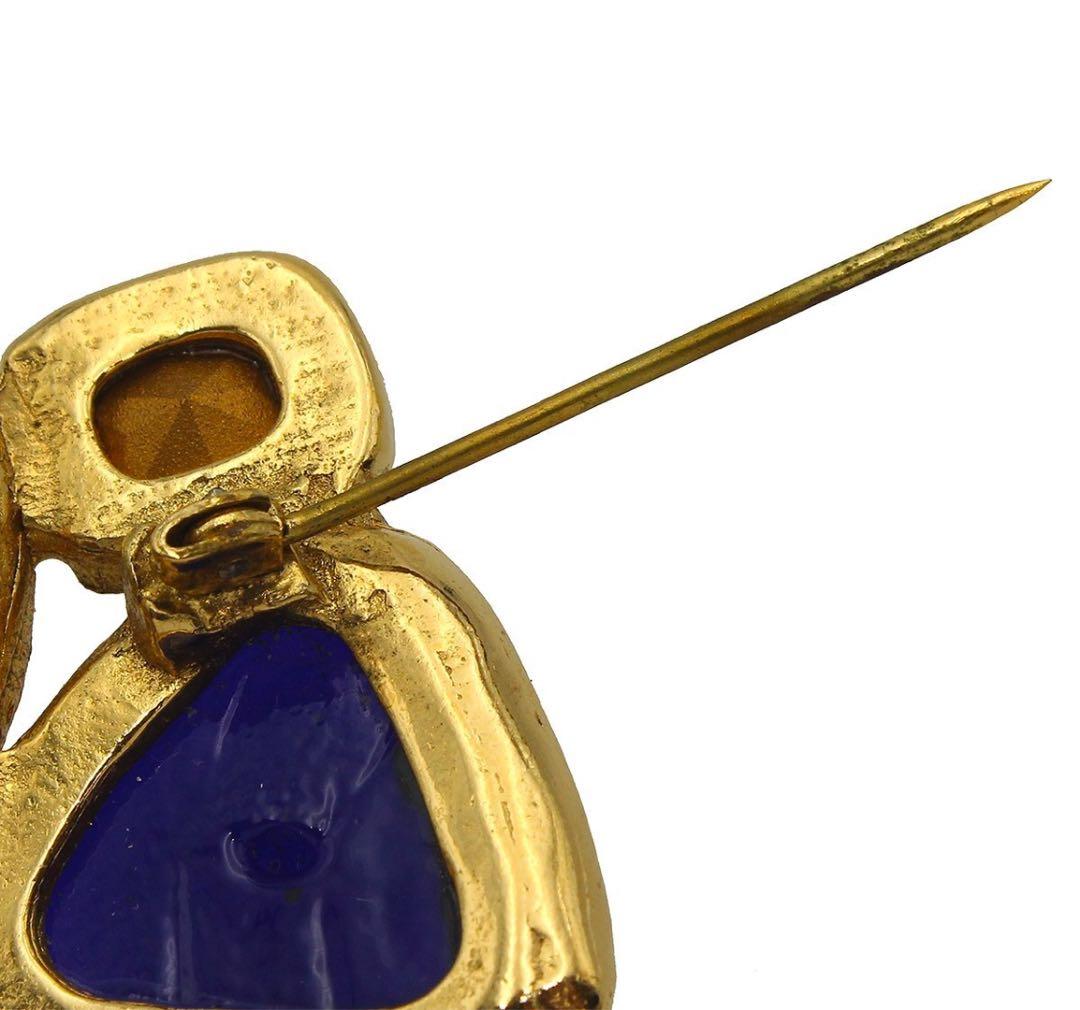 C2776 美品!! シャネル グリポアカラーストーン ブローチ