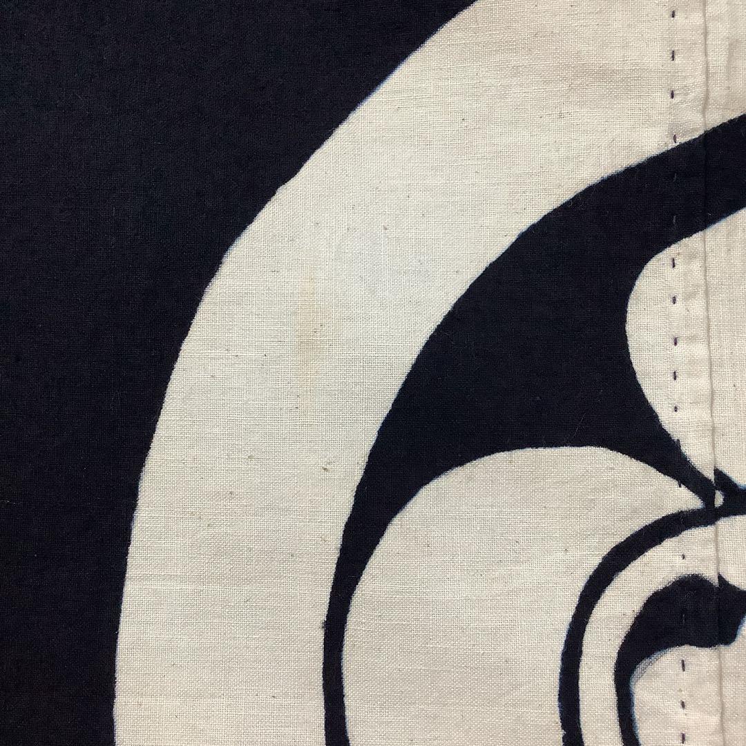 【彦兵衛mini】リメイクやインテリアに！木綿藍染め暖簾〜丸に木瓜〜1112-5