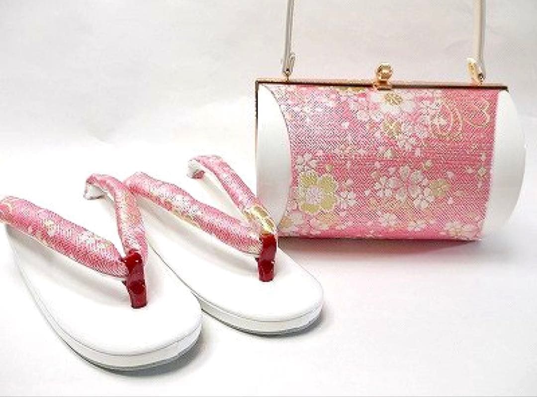 草履バッグセット 問屋廃業品 ゾウリバッグ 佐賀錦調帯地使用 日本製 M寸