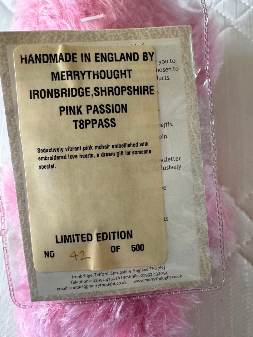 Merrythought Pink Passion ぬいぐるみ 限定版