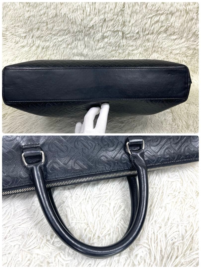 BURBERRY バーバリー　ビジネスバッグ　BTモノグラム　レザー　ブラック
