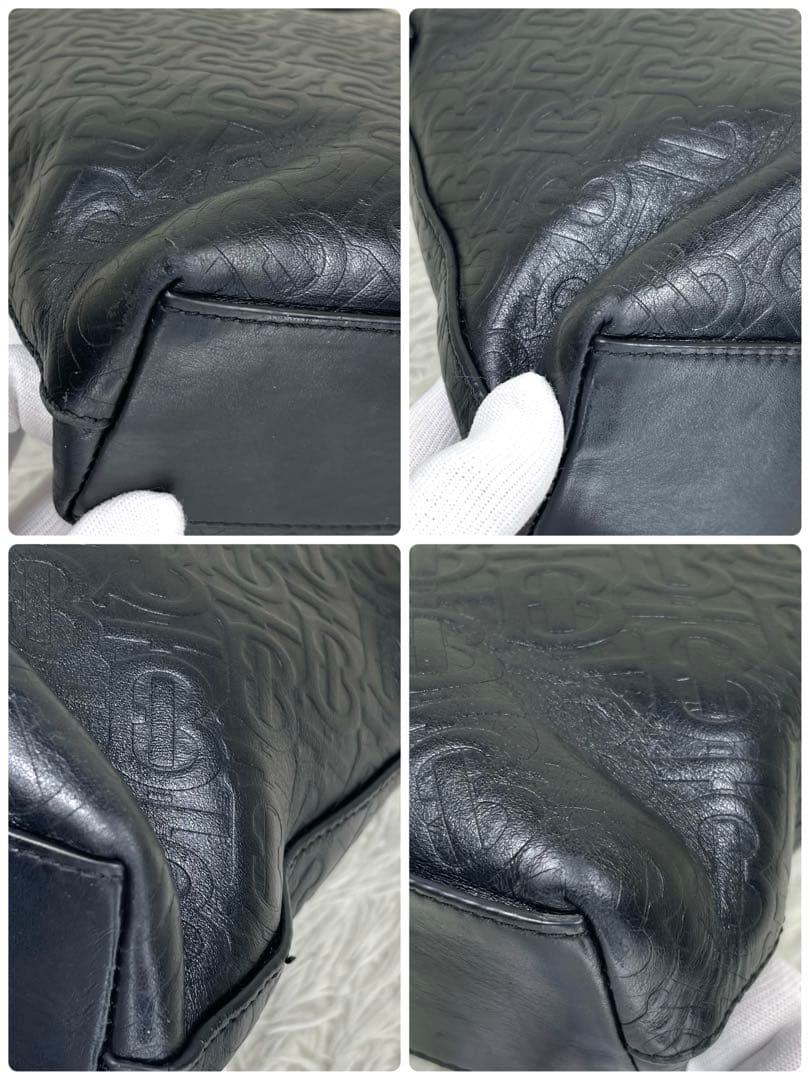 BURBERRY バーバリー　ビジネスバッグ　BTモノグラム　レザー　ブラック