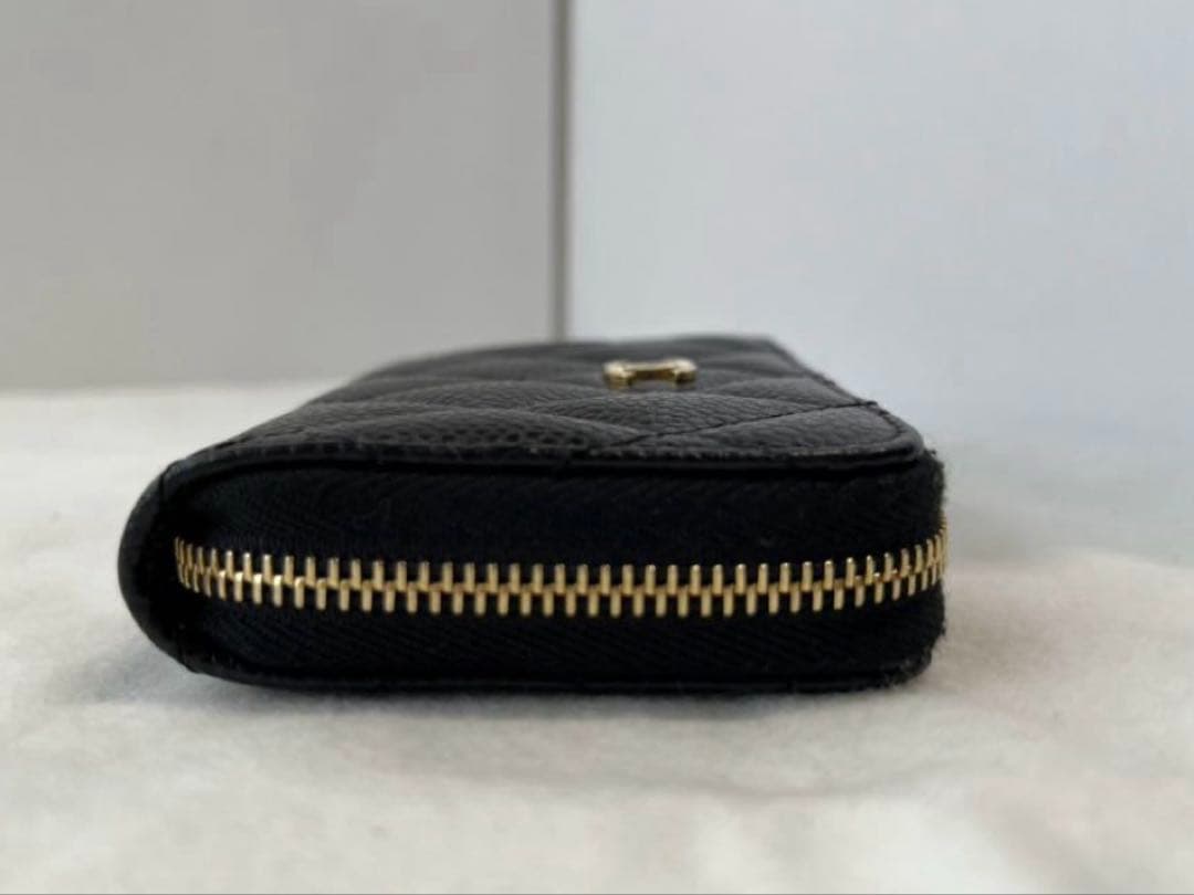 最終お値下げ！CHANELジップケースキャビアスキンゴールド金具ココマーク