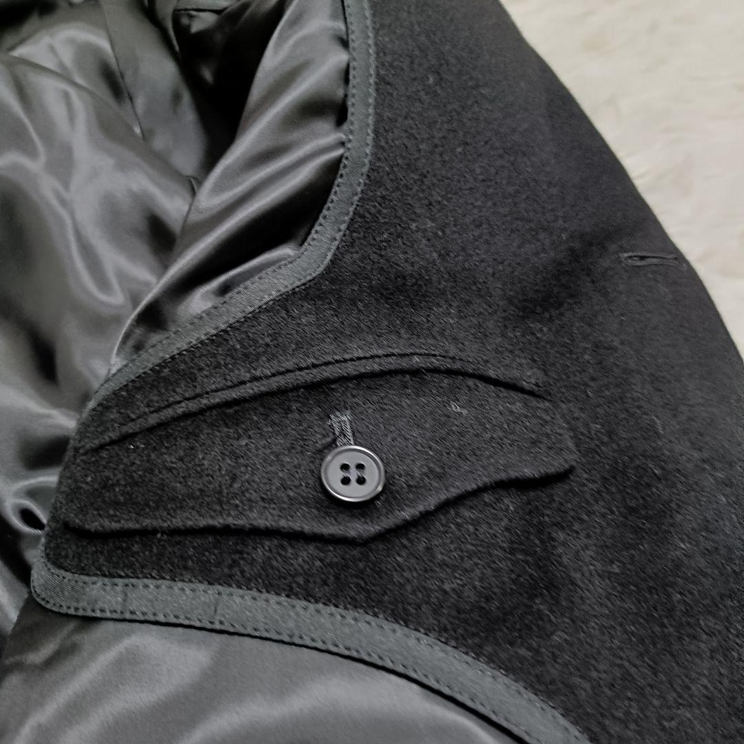 美品　深喜毛織　カシミヤ100 チェスターコース　ブラック　Sサイズ