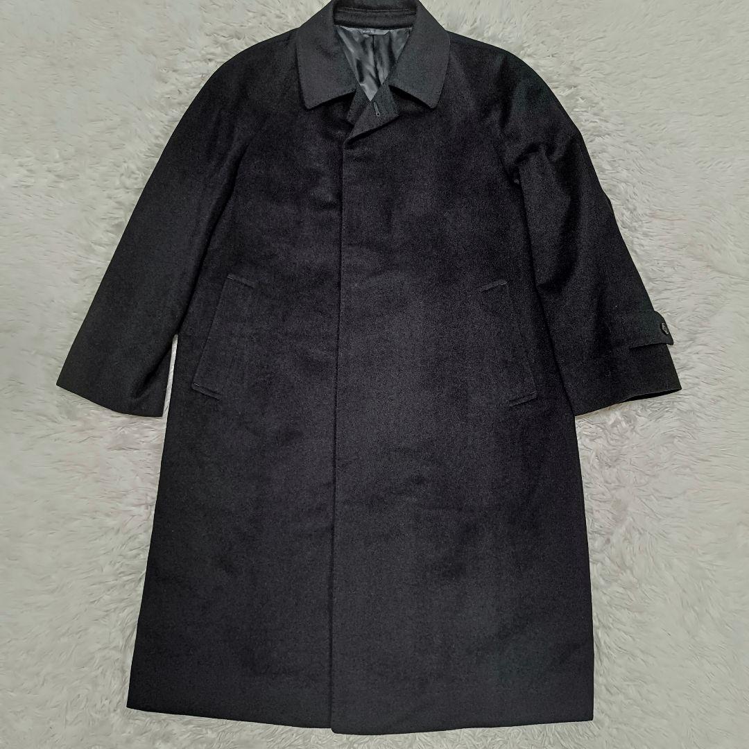 美品　深喜毛織　カシミヤ100 チェスターコース　ブラック　Sサイズ