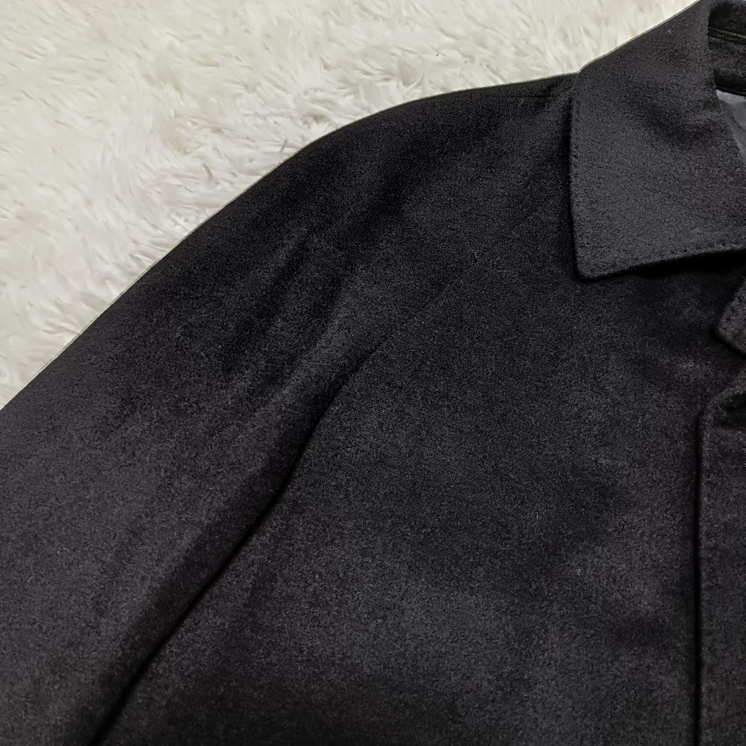 美品　深喜毛織　カシミヤ100 チェスターコース　ブラック　Sサイズ