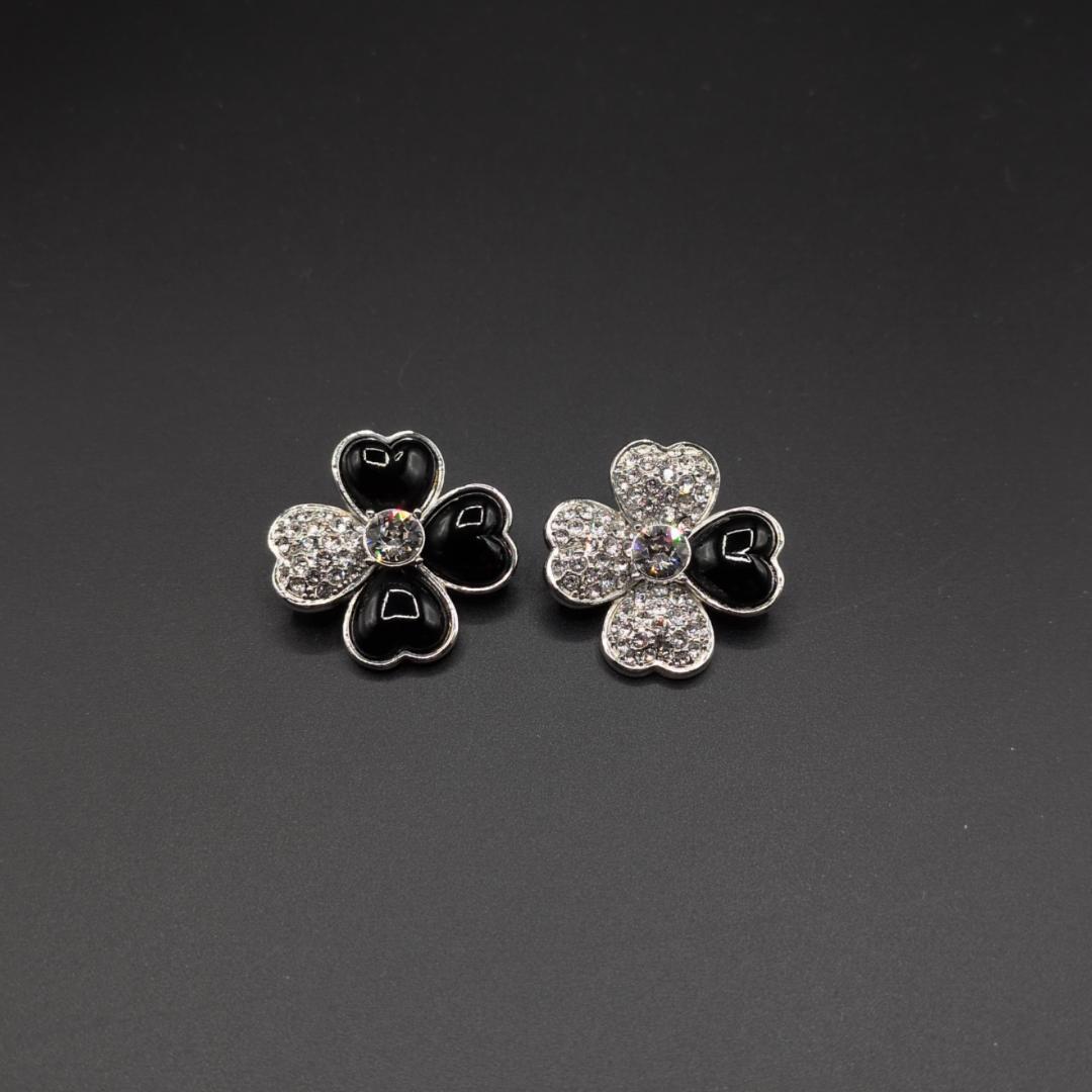 ルネ Rene クローバー ラインストーン ビジュー 2点セット ブローチ