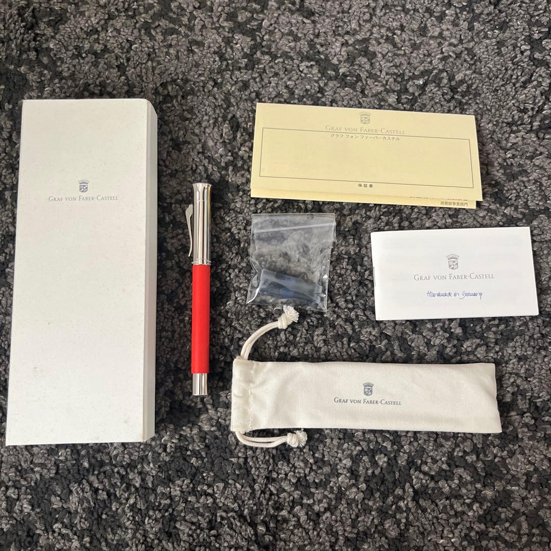 【新品未使用】グラフフォンファーバーカステル 万年筆 ギロシェ インディアレッド