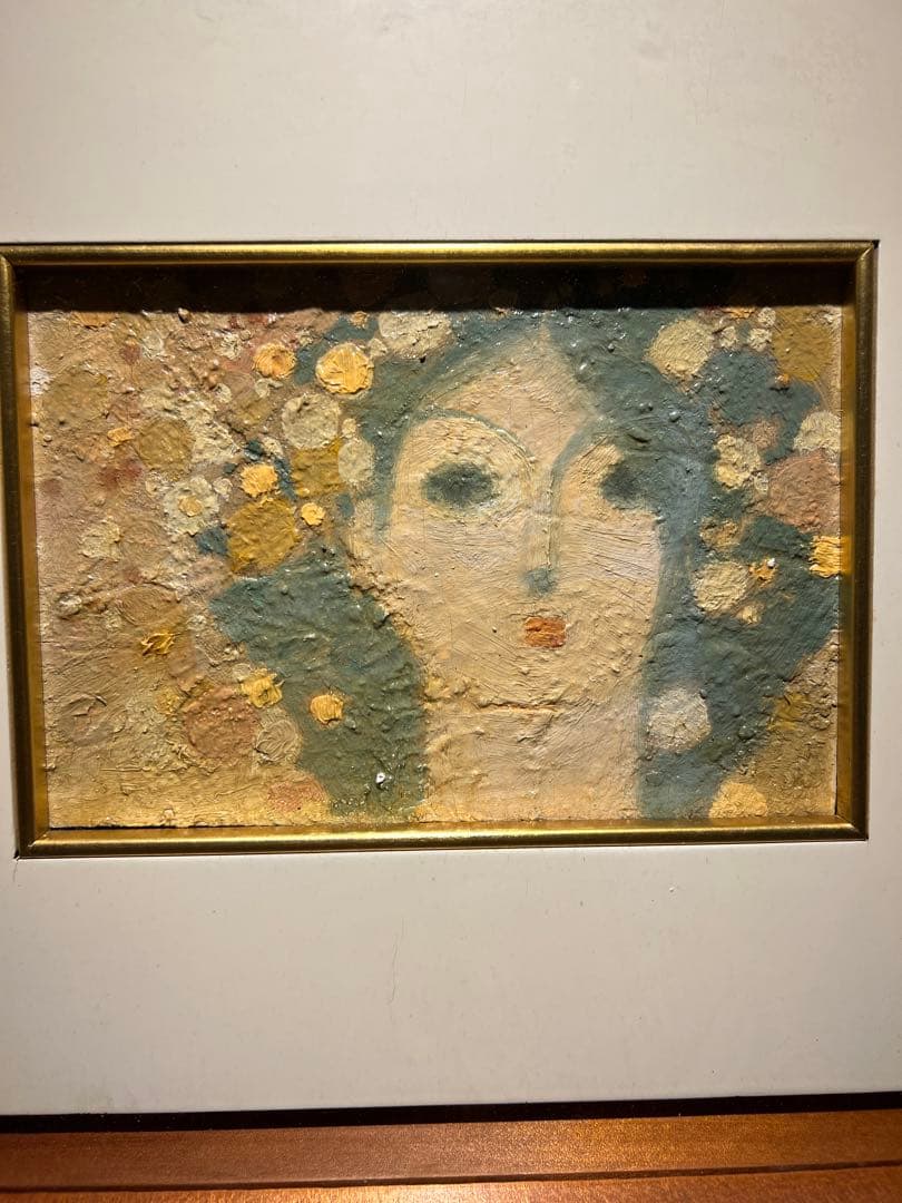 専用他の方発送×油彩画 女性の顔 木製フレーム