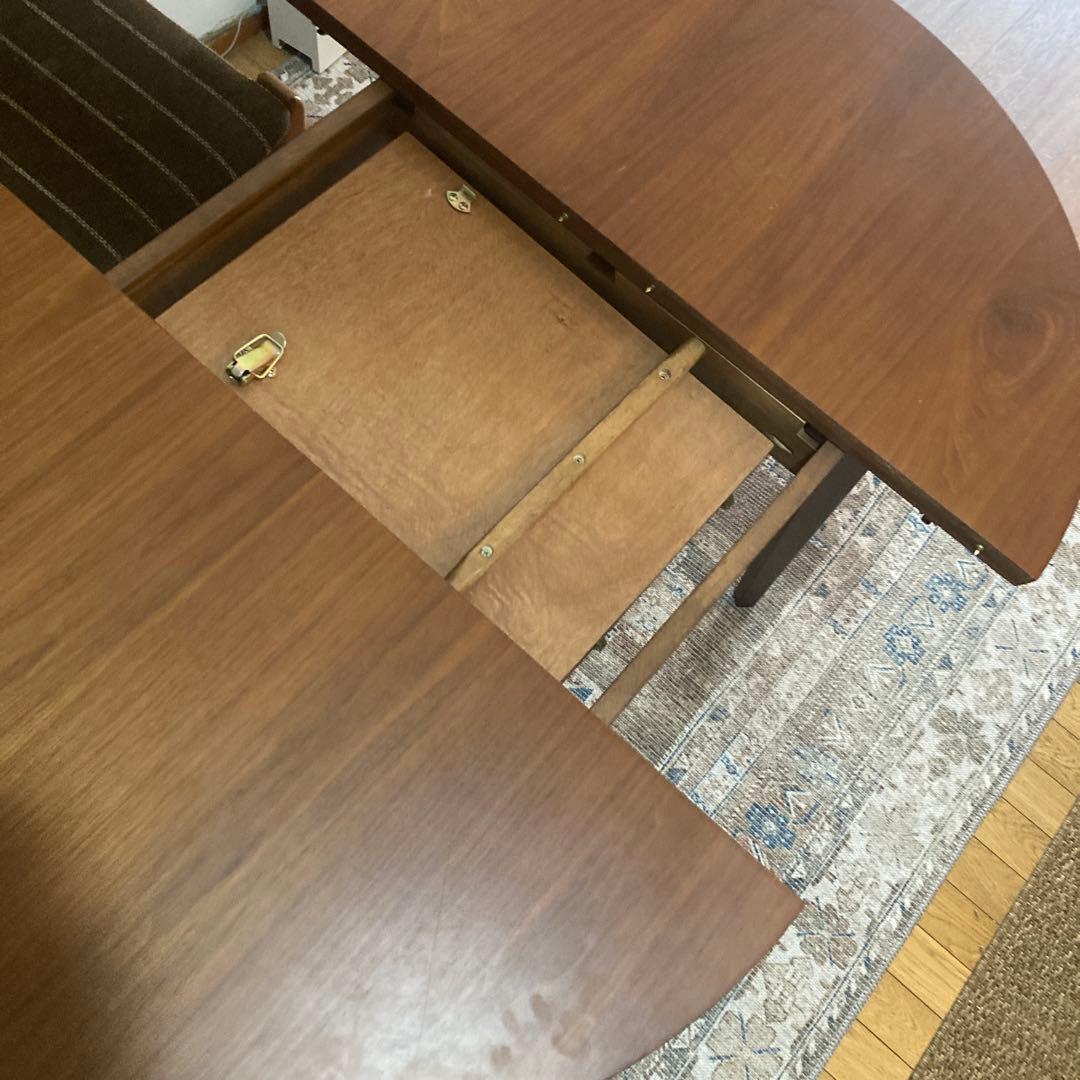 ミッドセンチュリー　エクステンションテーブル　楕円ラウンド90cm/ 120cm