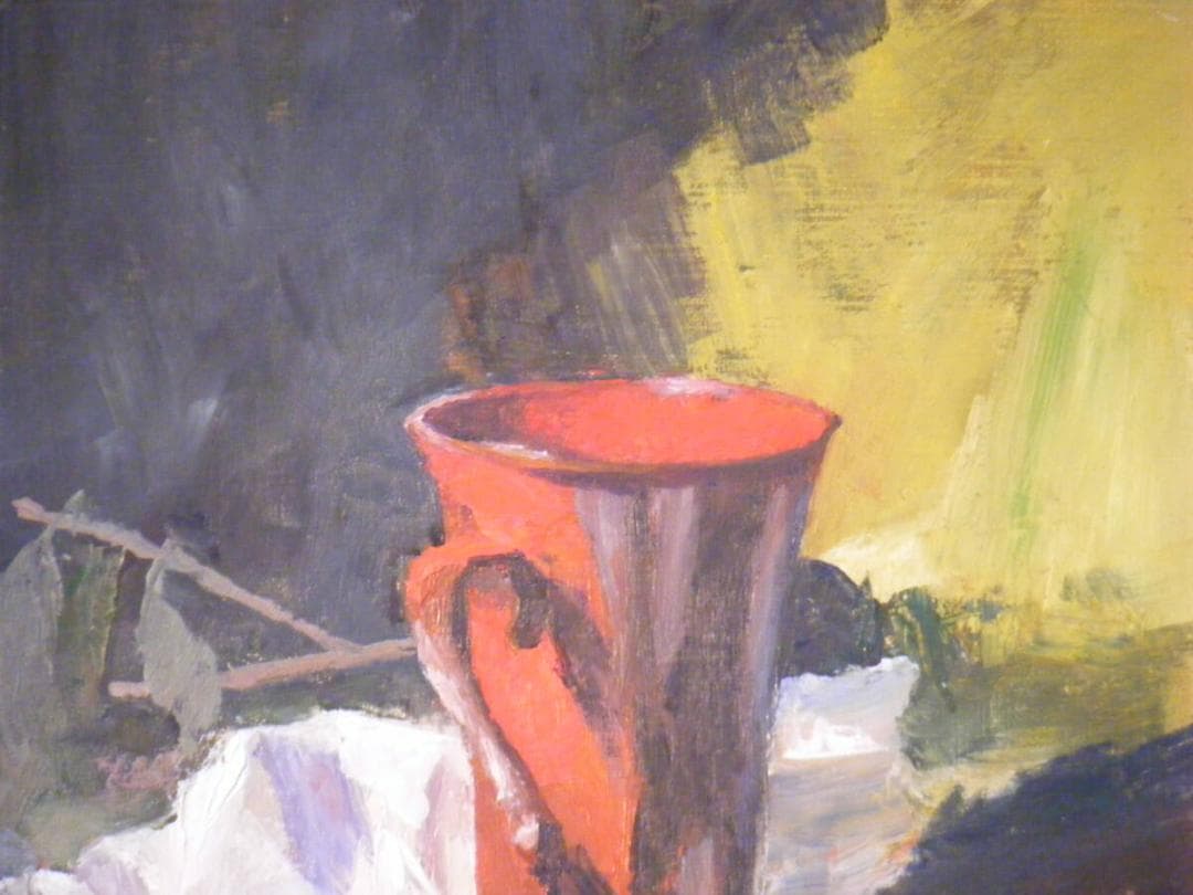 【真作】絵画　作者不詳　サイン有　油彩4号　静物画　逸品　S92