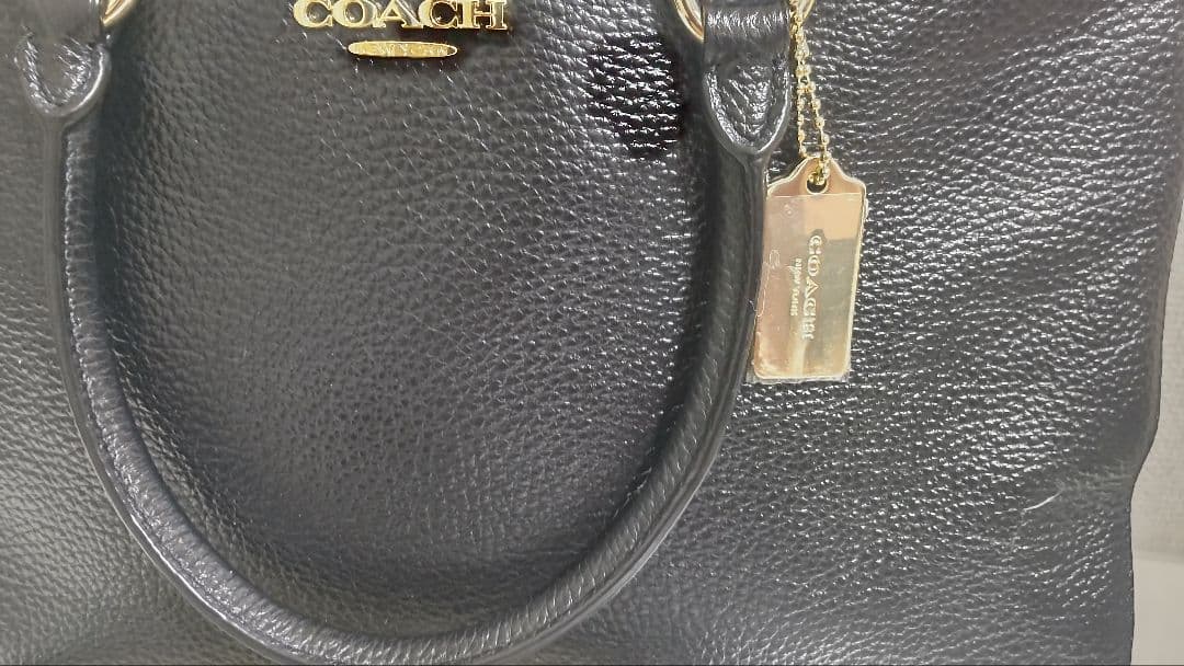 COACH ブラックレザー ショルダーバッグ　新品同様　超美品