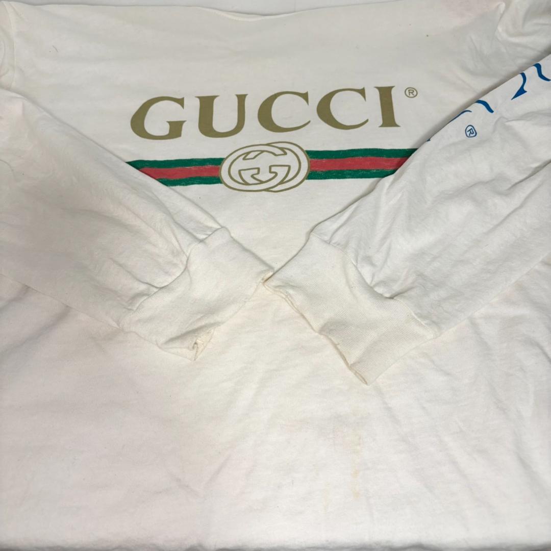 【ランクC】GUCCI オールドロゴ ドラゴン刺繍 ロンT Mサイズ メンズ