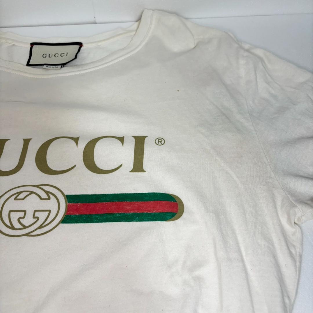 【ランクC】GUCCI オールドロゴ ドラゴン刺繍 ロンT Mサイズ メンズ