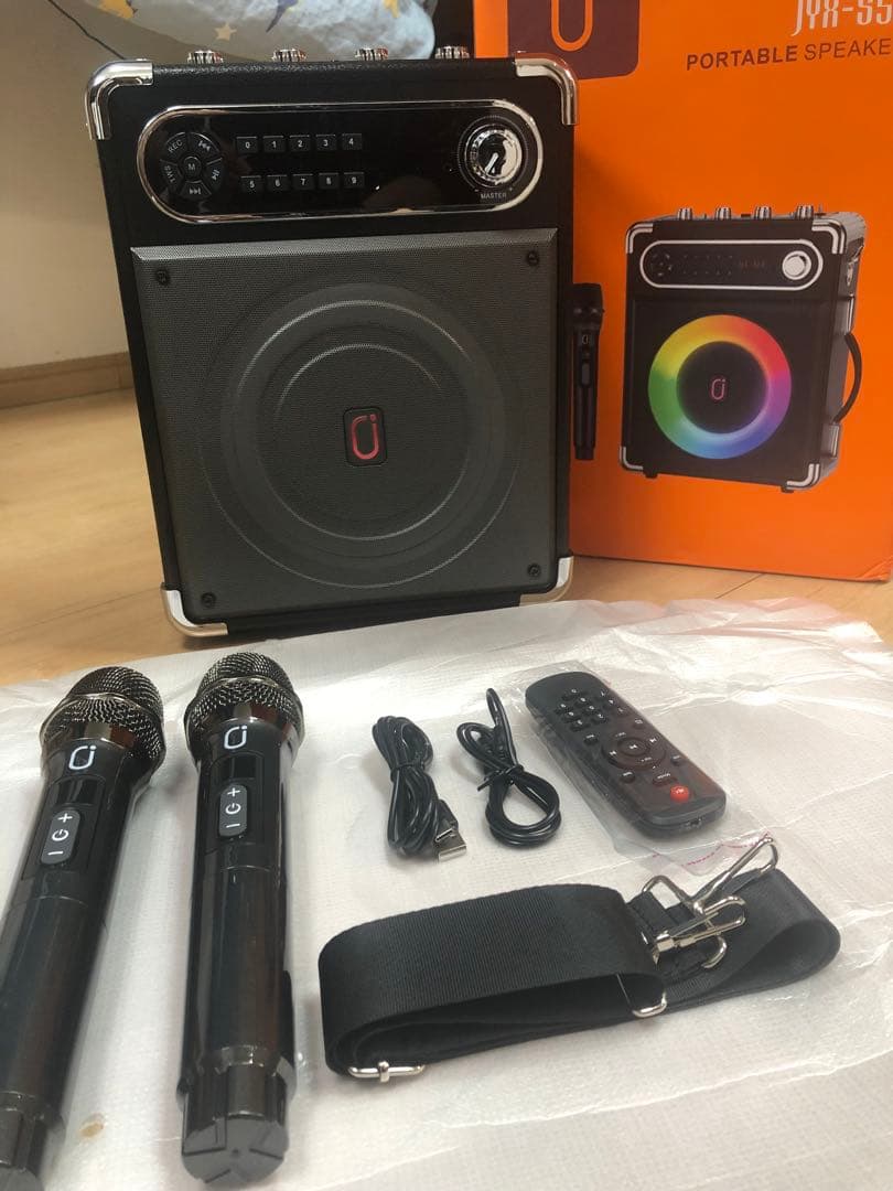 JYX S55カラオケセット ワイヤレスマイク×2 スピーカーBluetooth