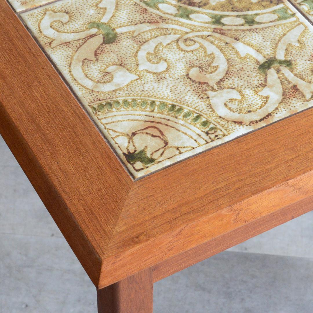 Ran　デンマーク タイルトップ チーク サイドテーブル 北欧家具