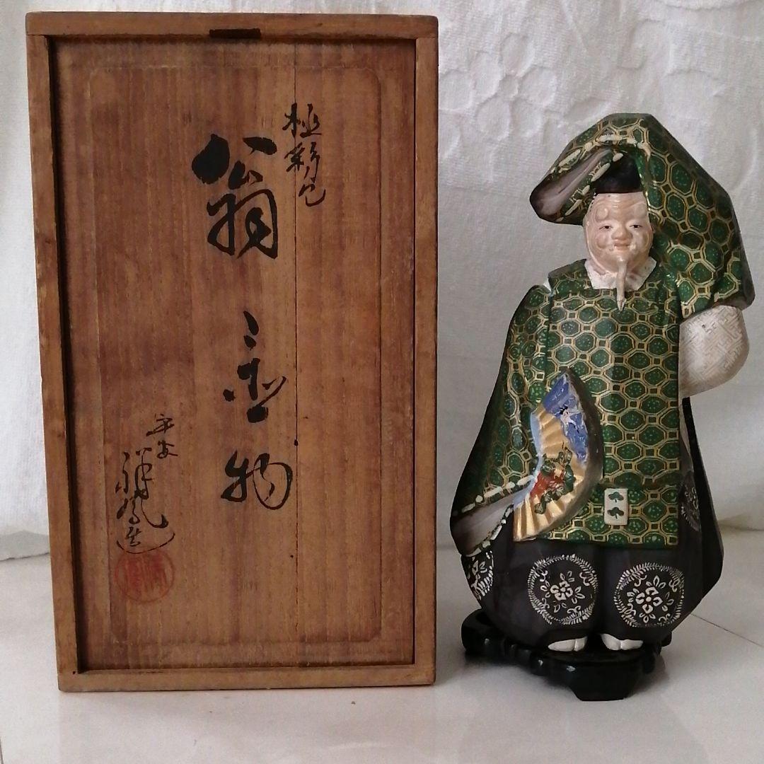 翁　置物　木箱入　骨董品