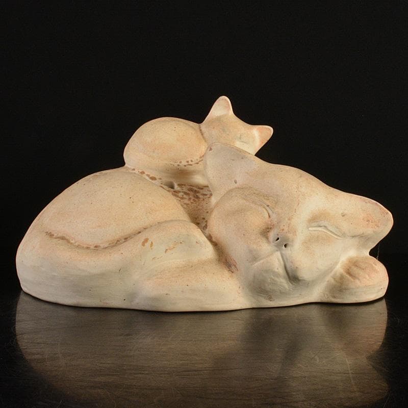 備前焼　古備前　白備前　猫　置物　M　R7151