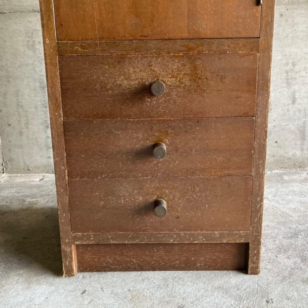 サイドテーブル キャビネット チェスト ラック 電話台 棚 木製 昭和 レトロ