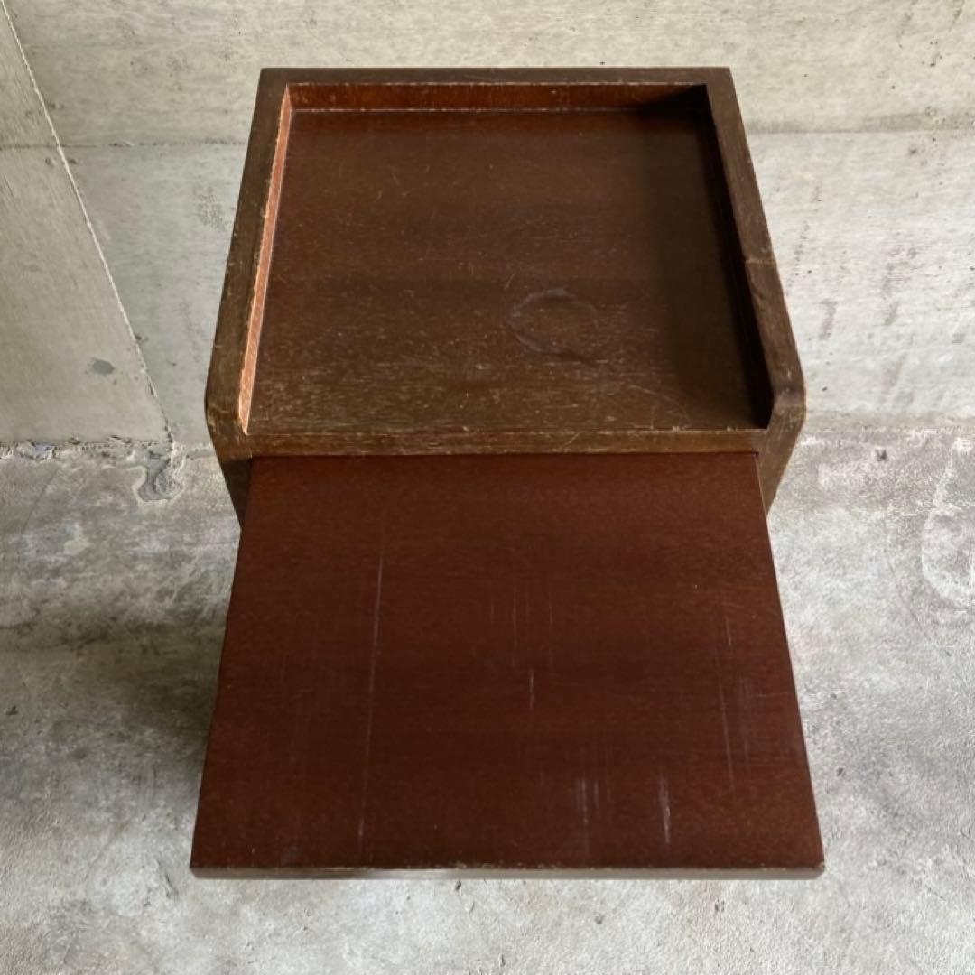 サイドテーブル キャビネット チェスト ラック 電話台 棚 木製 昭和 レトロ