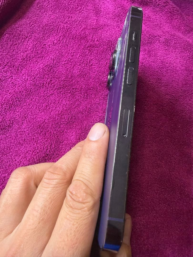 iPhone14pro 256GB パープル　背面割れ有 不具合無し修復歴無し