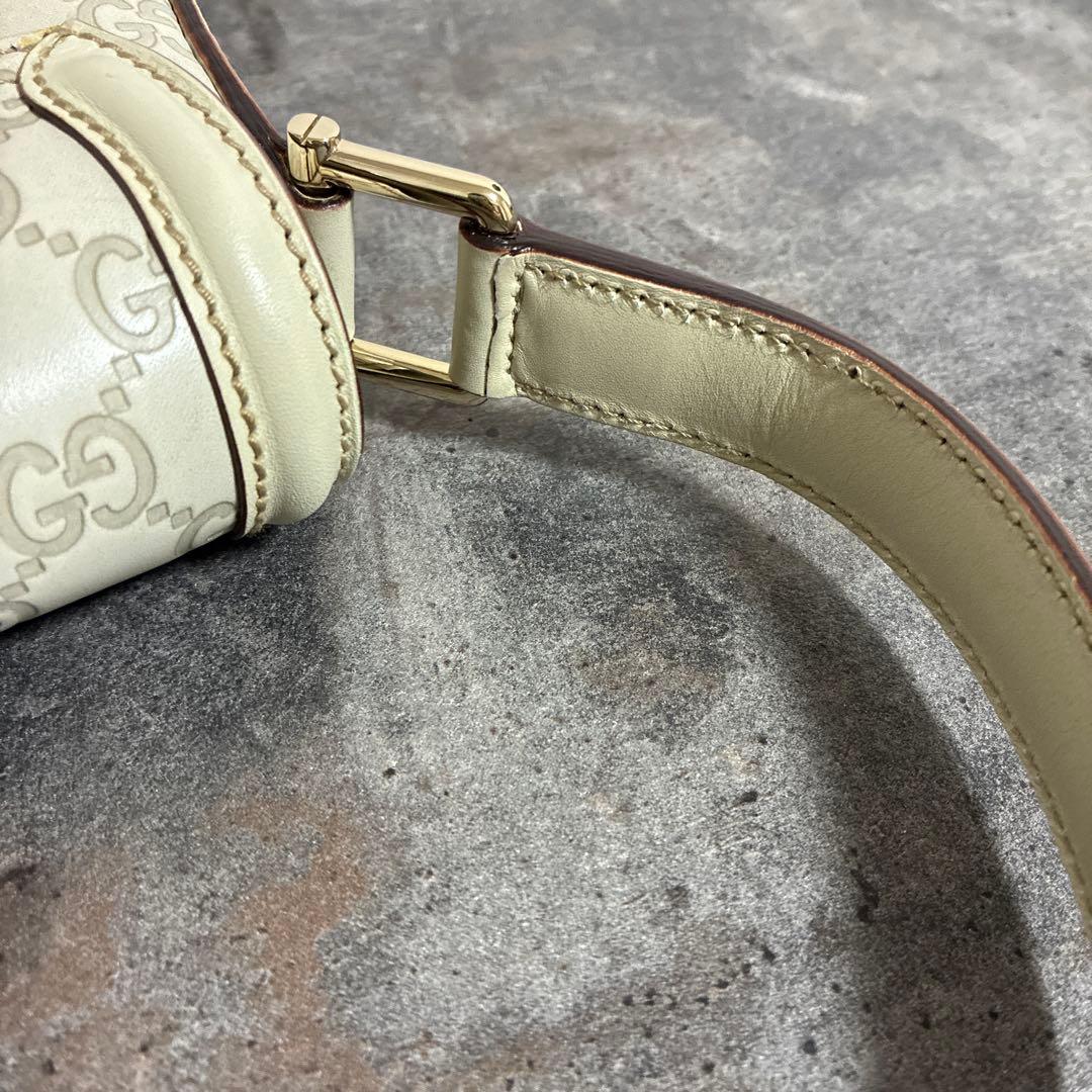 GUCCI シマ スエード レザー GG柄バッグ