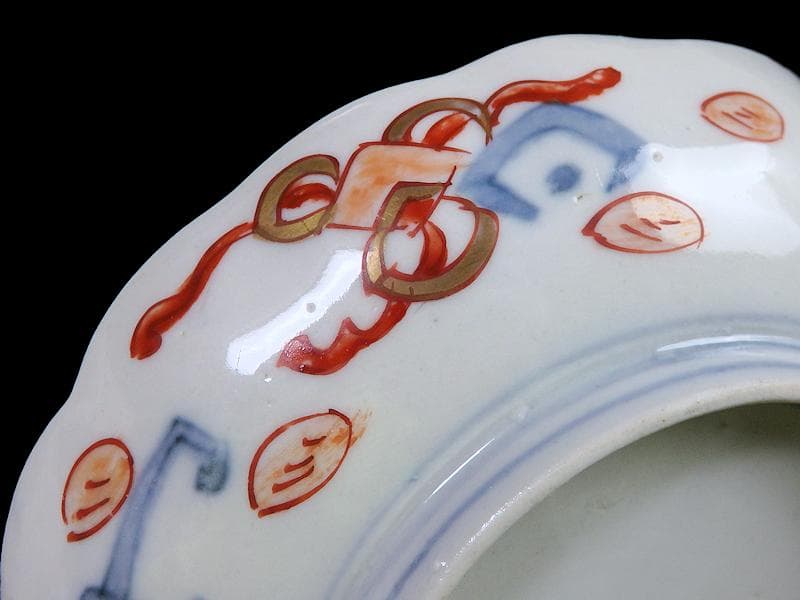 古伊万里　金襴手　牡丹に松竹梅の図　４寸皿　５枚　C782AS-CFj