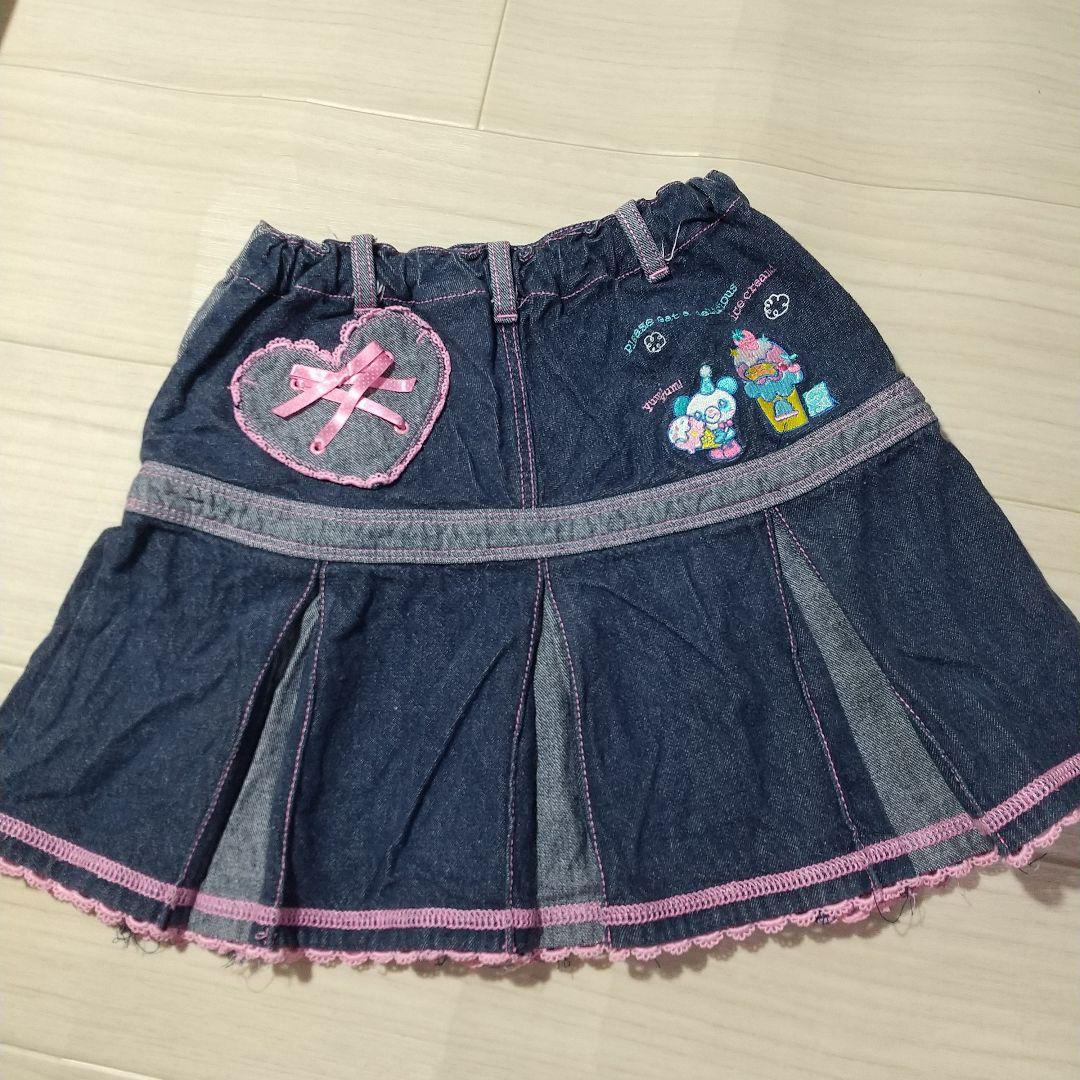 M*N様 レア　Mezzo Piano 　デニムプリーツスカート　装飾