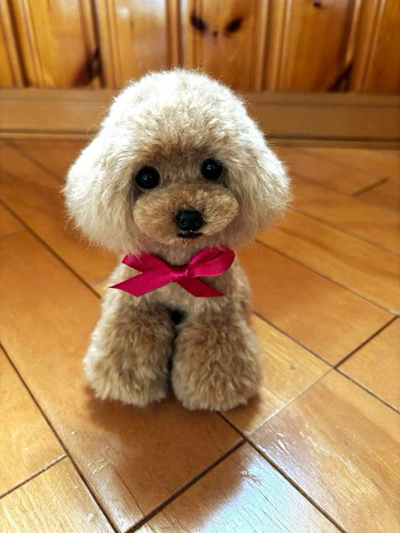 毛糸+羊毛フェルト トイプードル 17cm