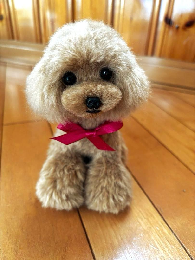 毛糸+羊毛フェルト トイプードル 17cm