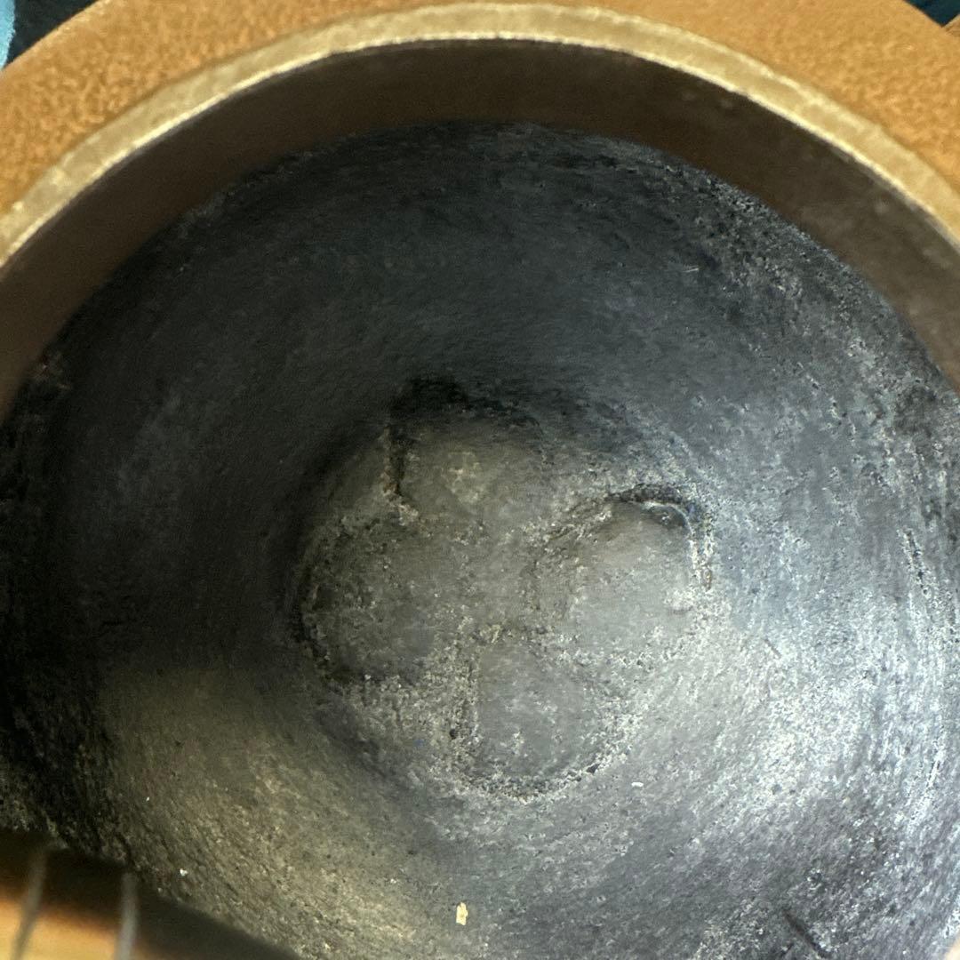 茶道具 帰帆地紋 常盤釜【釜師/角谷一圭作】共布 共箱 鉄製 茶釜 木箱付き