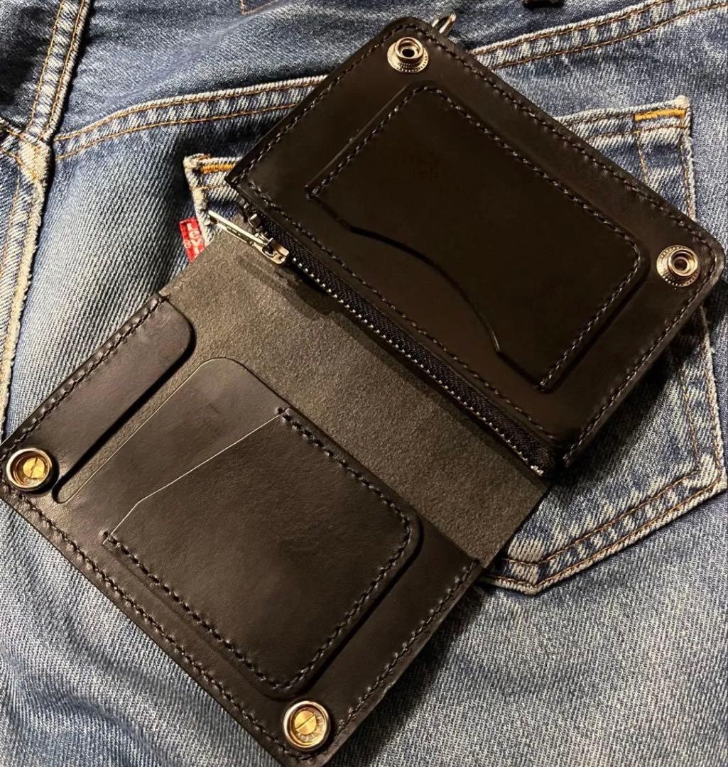 ミドルトラッカーウォレット　ブルガロ　シルバー925アポロコンチョ